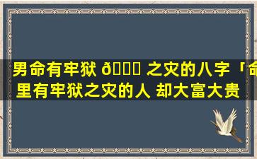 男命有牢狱 🐝 之灾的八字「命里有牢狱之灾的人 却大富大贵 🕷 」